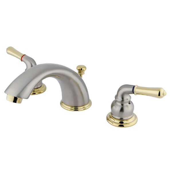 Widespread Bathroom Faucet, Brushed Nickel/Polished Brass